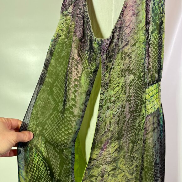 Reba Size 16 Sleeveless Snakeskin Print Dress Embellished - Picture 3 of 13